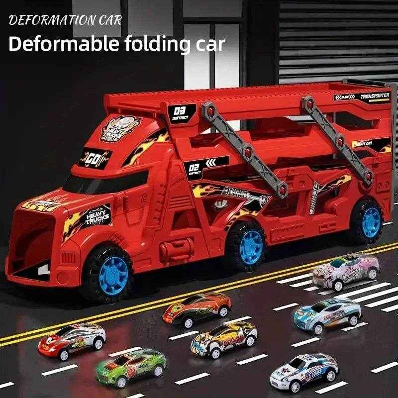 🚚Transforming Truck Toy with Folding Race Track for Boys Who Love Cars and Construction - ThiGui