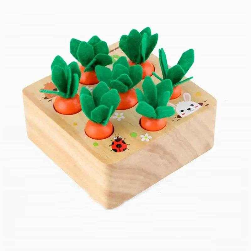 🌳Little Hands Harvest – Wooden Carrot Game for Smart Sorting & Sensory Fun - ThiGui