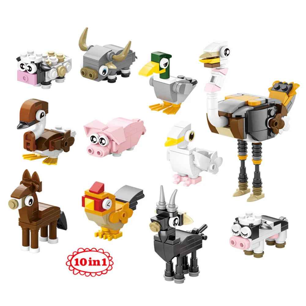 🧱 Animal World Building Blocks – 10-in-1 Fun with Bricks, Beaks & Paws! 🦁🐘🐟 - ThiGui