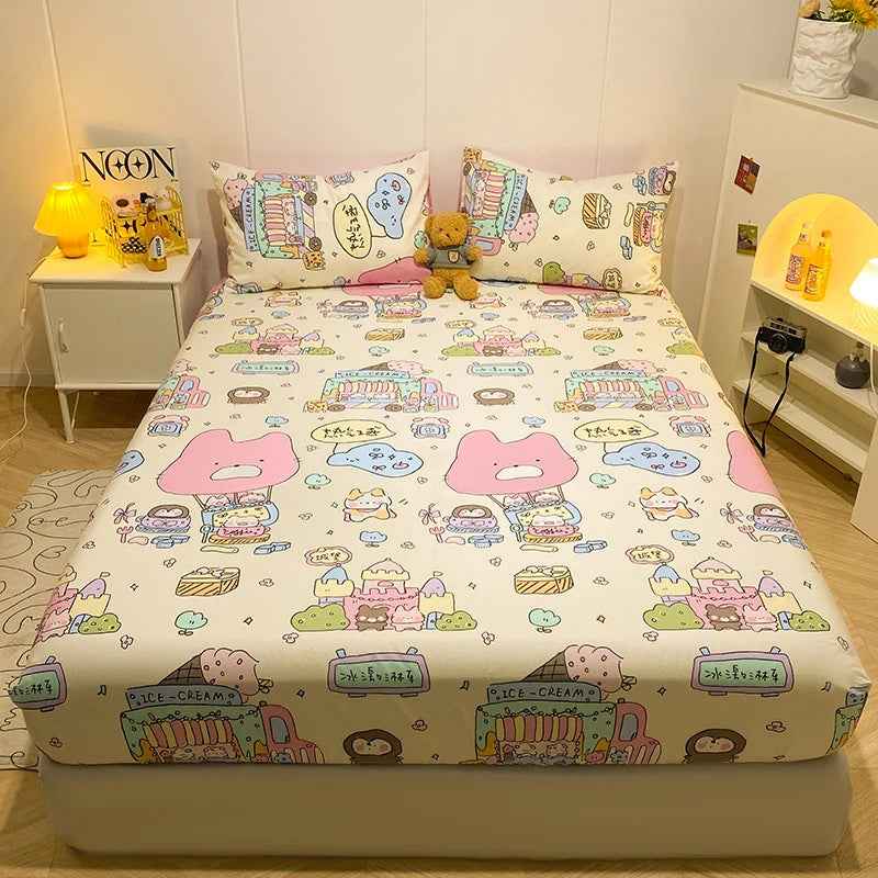 🚗Vroom-Vroom to Sleep! Pure Cotton Car Fitted Sheet for Busy Little Dreamers - ThiGui