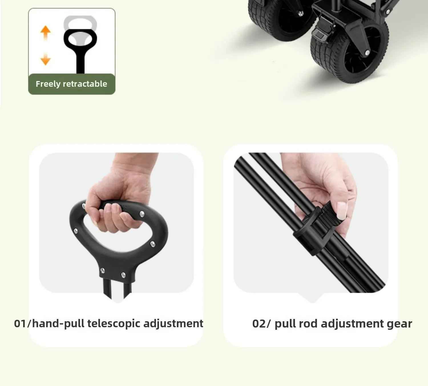 🛒 Pack, Pull & Go! – Heavy-Duty Folding Wagon for Family Adventures 🚗🏖️ - ThiGui