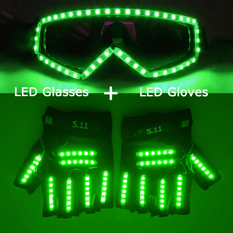 🧤 LED Glow Glasses + Gloves ✨ | Dance, Dazzle & Shine at Every Party! 🕺💡 - ThiGui