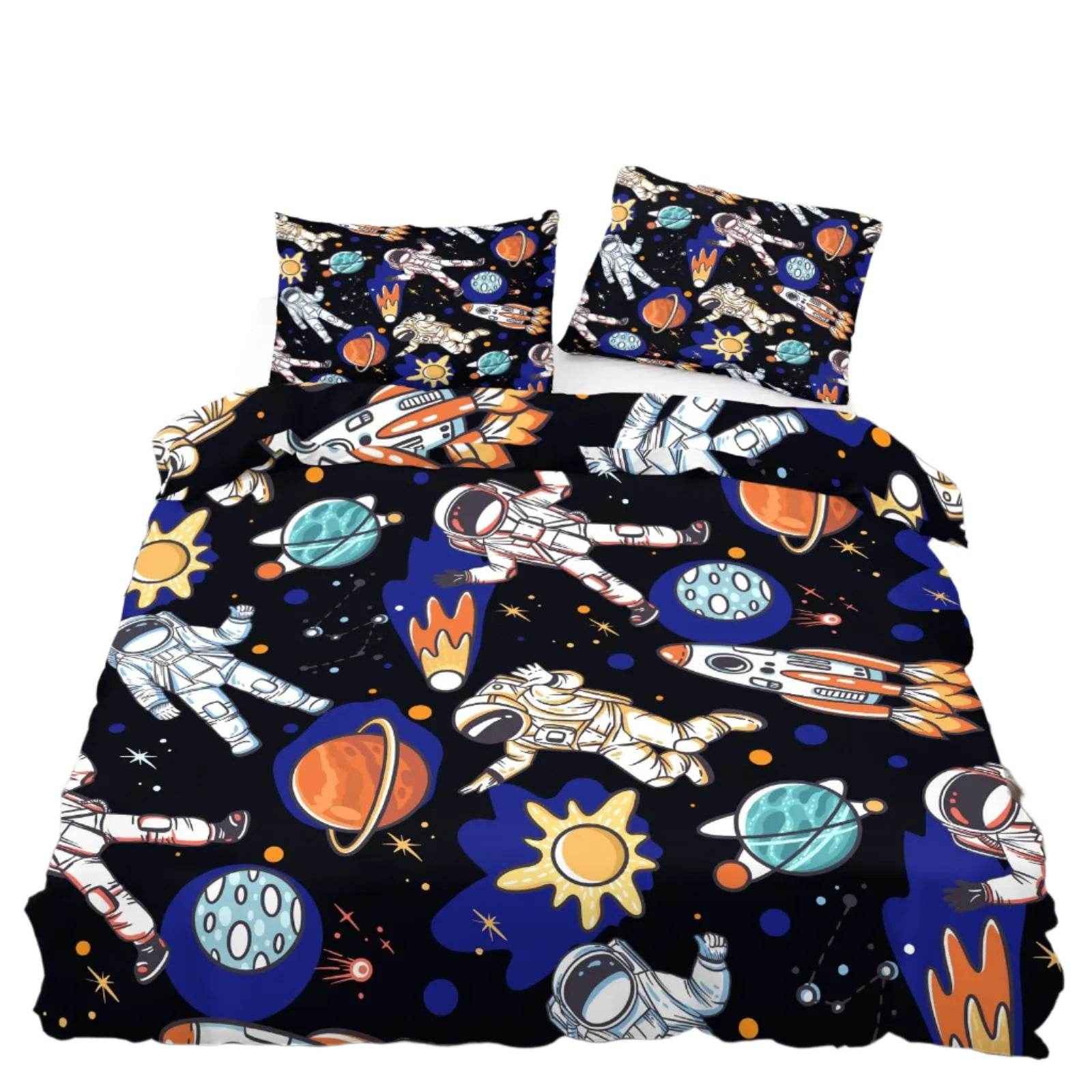 🛸 Cartoon Astronaut Duvet – Soft, Fun & Cozy Bedding for Space-Loving Kids! - ThiGui