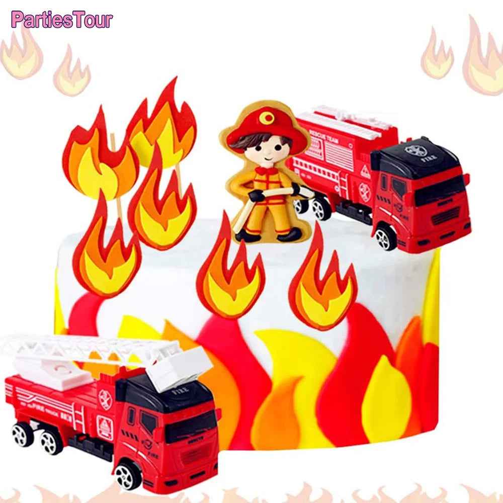 🎂Turn Up the Heat – Firefighter Cake Toppers for a Blaze of Birthday Fun! - ThiGui
