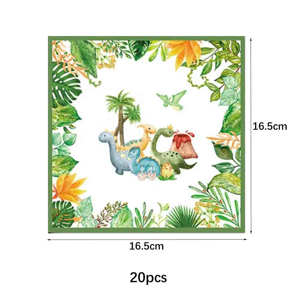 🦕 Dino-Roar Party Set – Fun Disposable Tableware for a Jurassic Birthday Bash 🎂🎈 - ThiGui