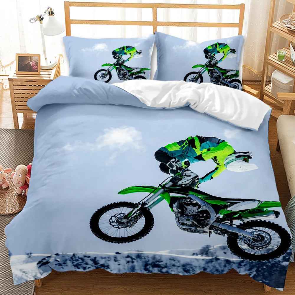 🏍️ Zoom into Dreamland – Dirt Bike Bedding for Little Adventurers - ThiGui