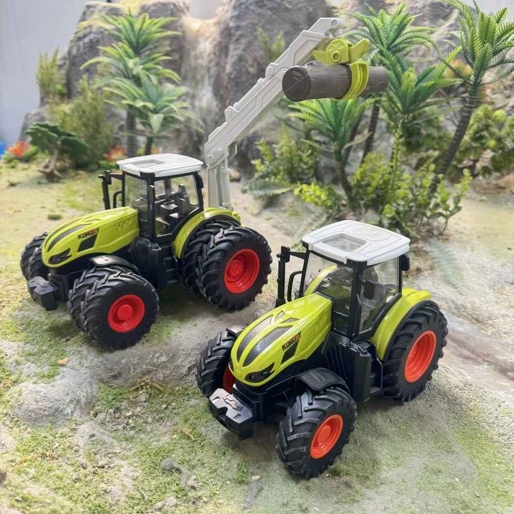 🚜 Big Wheels, Bright Lights – Farm Tractor Toy with Sounds & Trailer Fun! 🎶🌾 - ThiGui