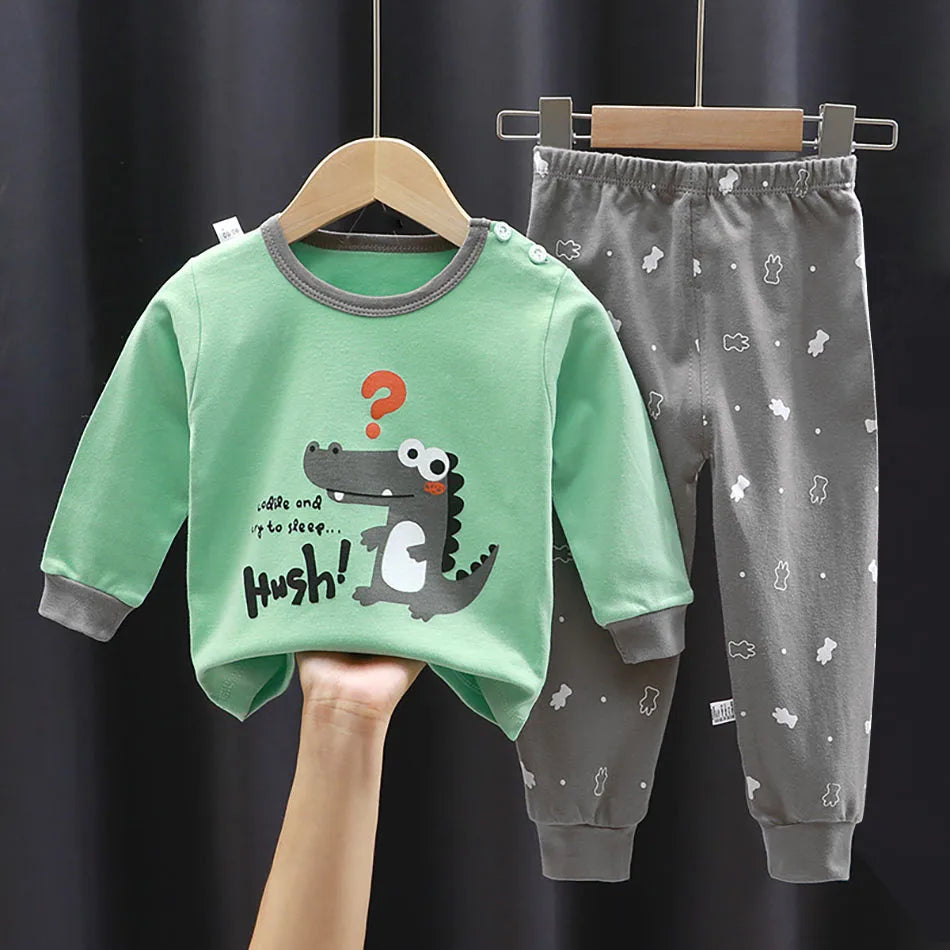 🦕 Snuggle Up in Dino Dreams – Comfy Cotton PJs for Boys & Girls 🌙💤 - ThiGui