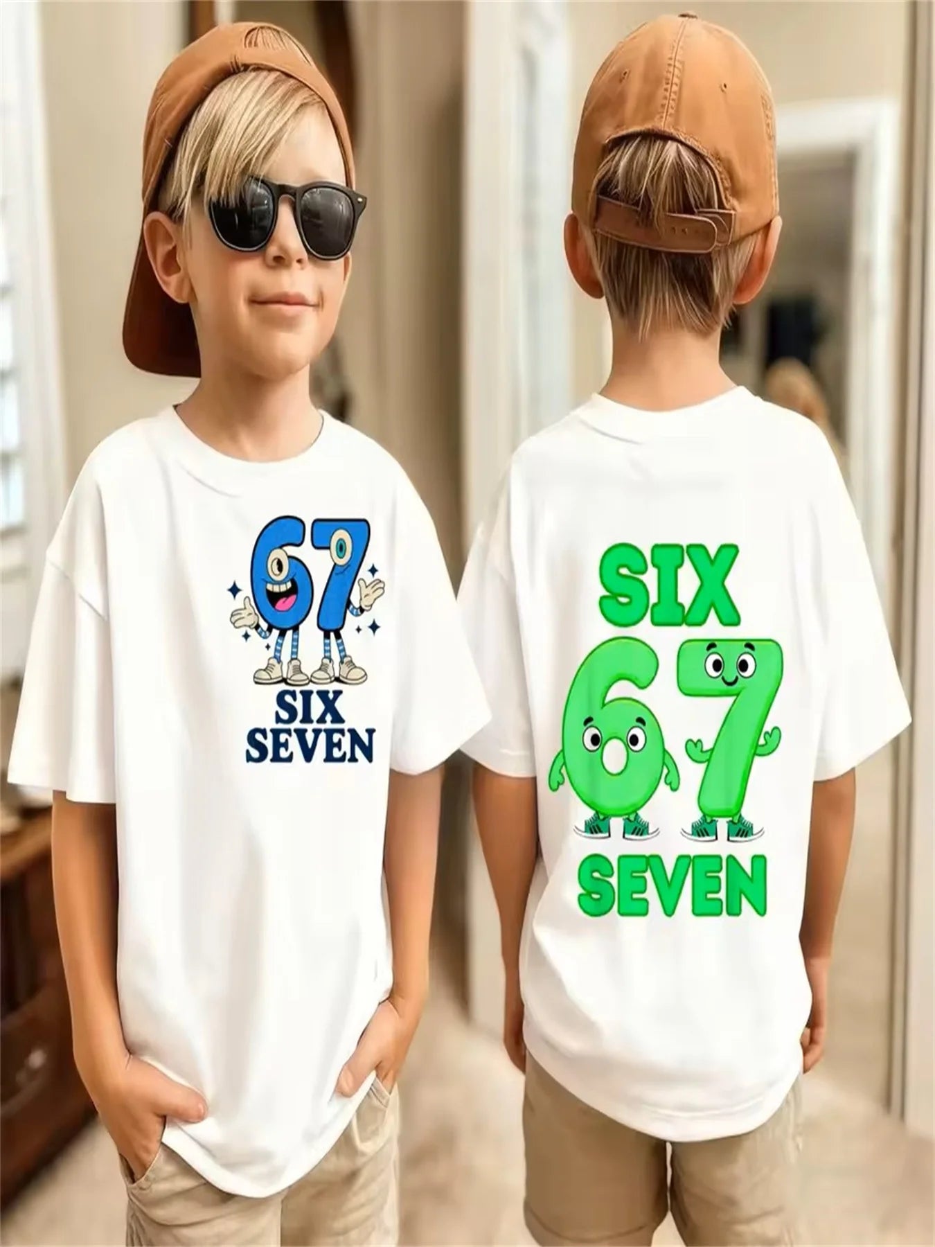 67 Meme Kids Tee 😎🔥 Loose Fit Summer Streetwear Fun - ThiGui