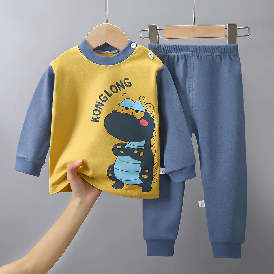 🦕 Snuggle Up in Dino Dreams – Comfy Cotton PJs for Boys & Girls 🌙💤 - ThiGui