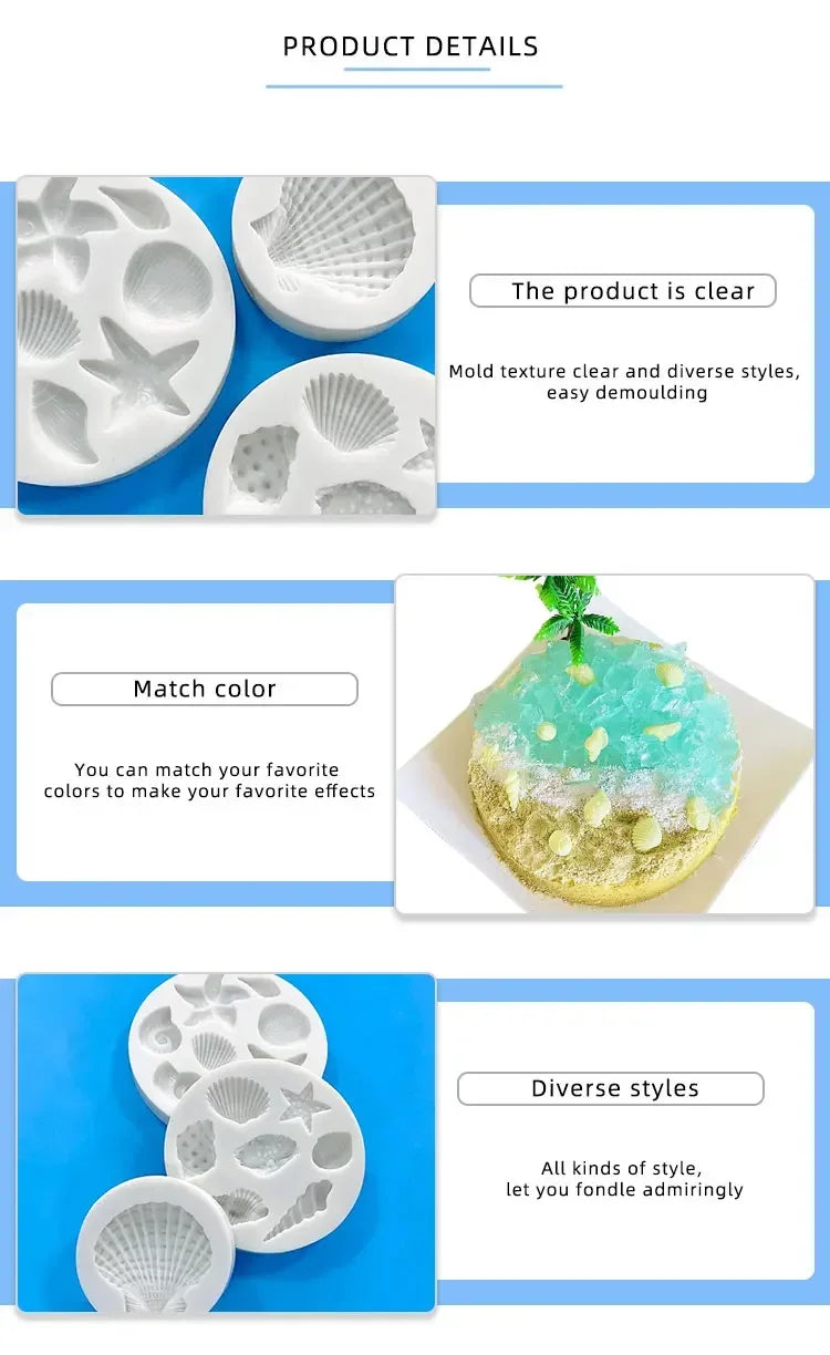 🐚 Bake Like a Beachy Dream – Silicone Shell & Conch Mould Set for Sweet Creativity! 🧁🌊 - ThiGui