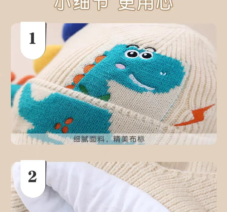 🧢🦕 3D Dino Earmuff Hat – Cozy, Cute & Roarsome for Winter Days! ❄️👶 - ThiGui