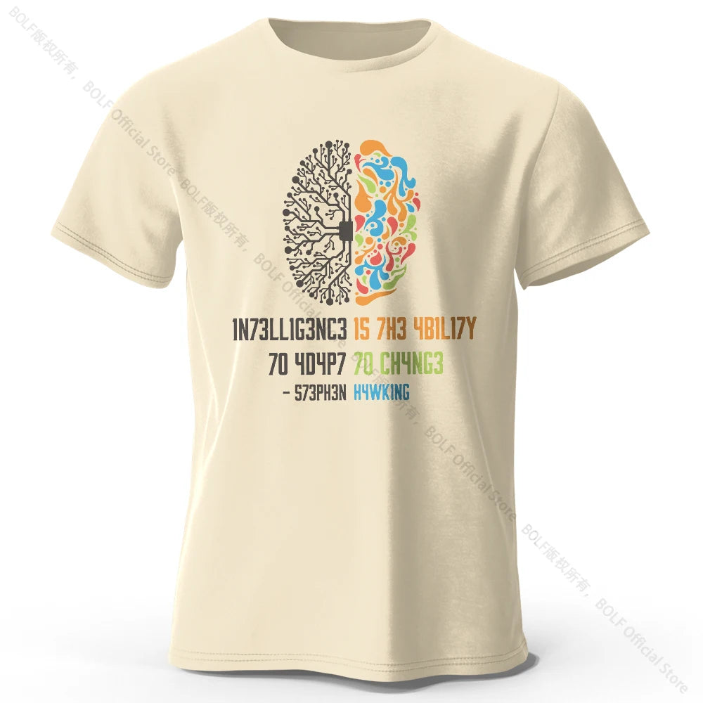 Brain Power Cotton Tee 🧠✨ Funny Soft & Breathable Unisex T-Shirt - ThiGui