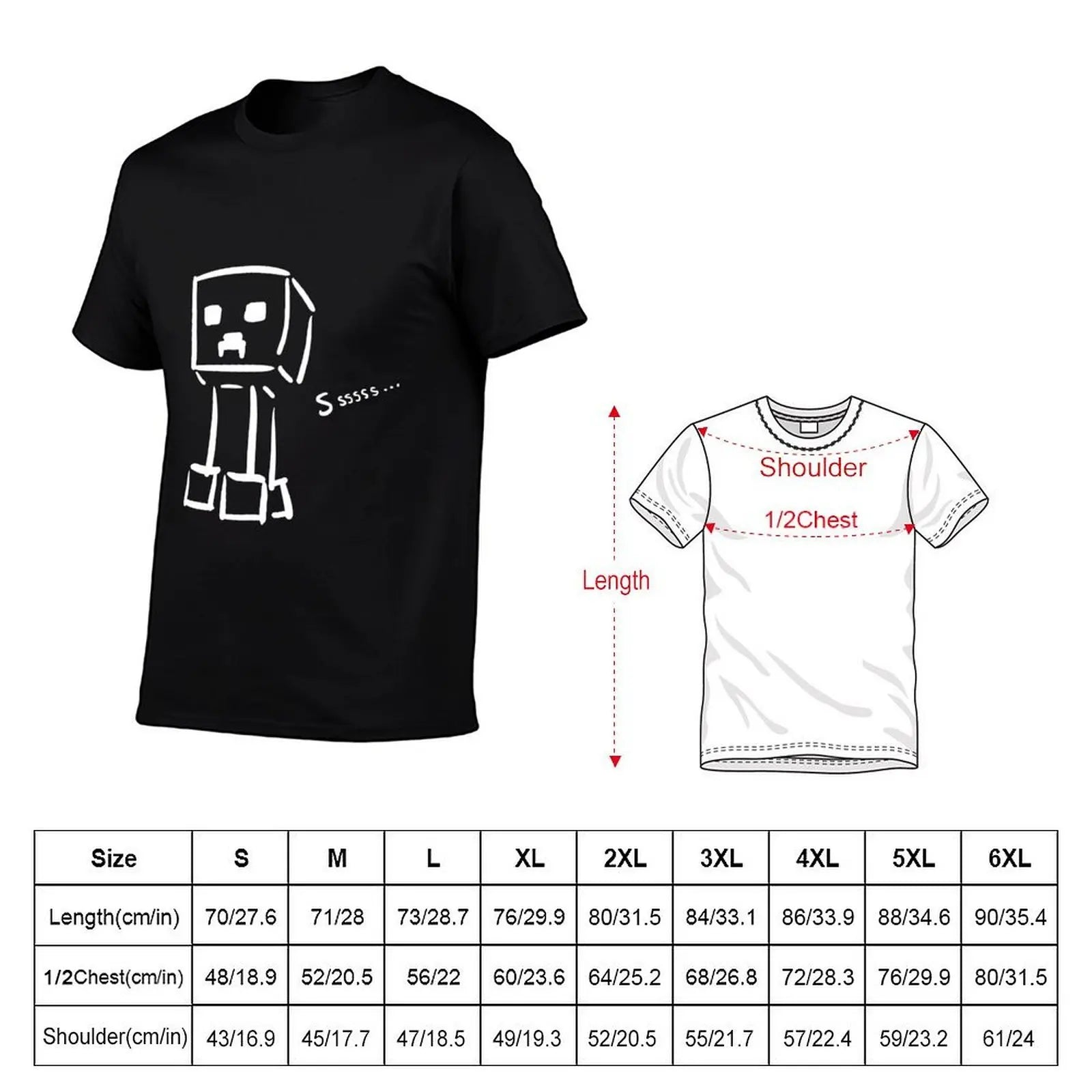 Creeper Sketch Gamer Tee 💚🎮 Soft Cotton Cool for Minecraft Fans - ThiGui