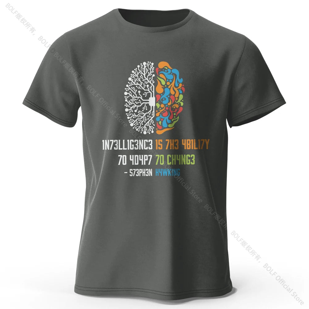 Brain Power Cotton Tee 🧠✨ Funny Soft & Breathable Unisex T-Shirt - ThiGui
