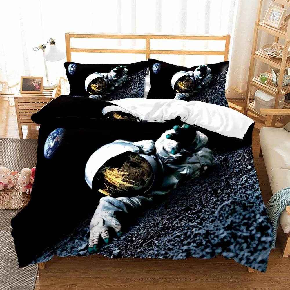 🛸 3D Space Dreams Duvet – Astronaut Bedding for Little Galaxy Explorers! - ThiGui