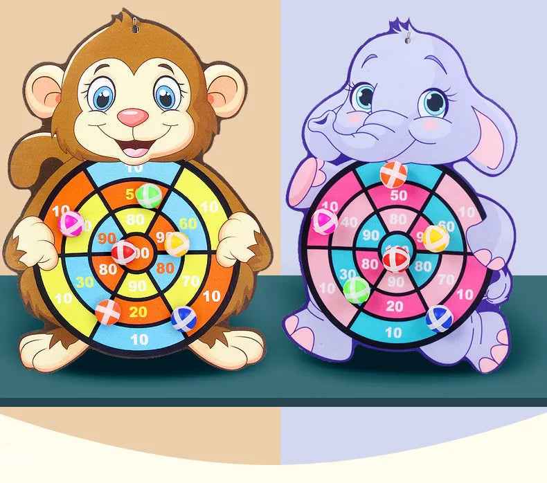 🐸Soft Sticky Ball Dart Board Game for Boys with Adorable Animal Designs and Safe Indoor Fun - ThiGui
