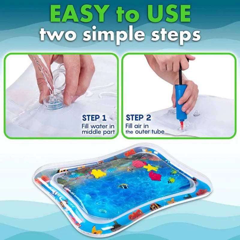 💧 Baby Water Play Mat – Inflatable Tummy Time Fun for Little Explorers! 🐢🌞 - ThiGui