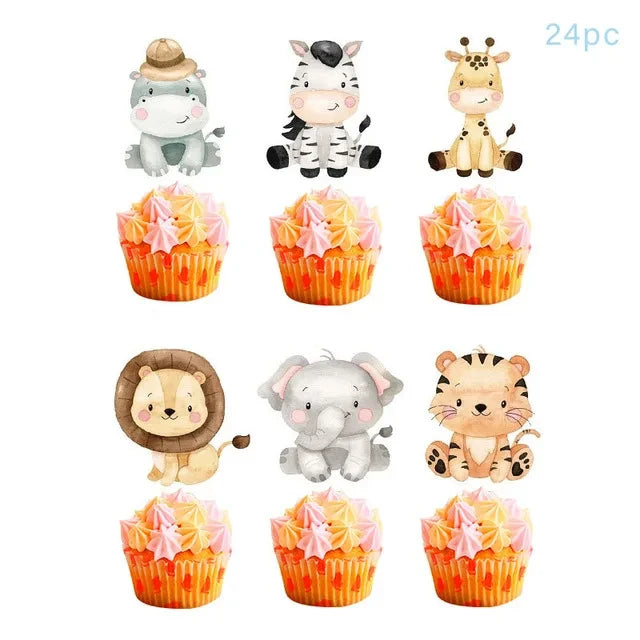 🦁🦓 Jungle Safari Party Tableware – Wild Fun for Little Explorers! 🎂🐘 - ThiGui