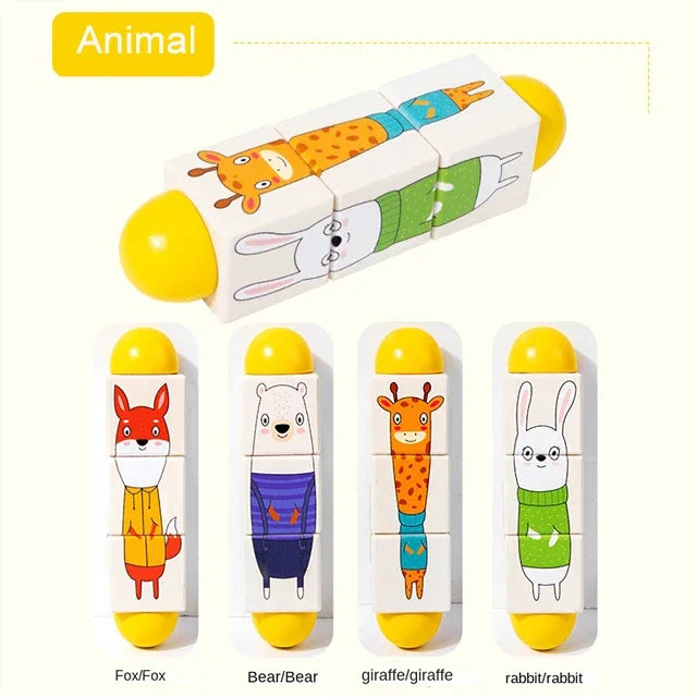 🧩 Spin & Match Wooden Puzzle – 3D Animal Block Fun for Clever Little Learners! 🐘🎨 - ThiGui