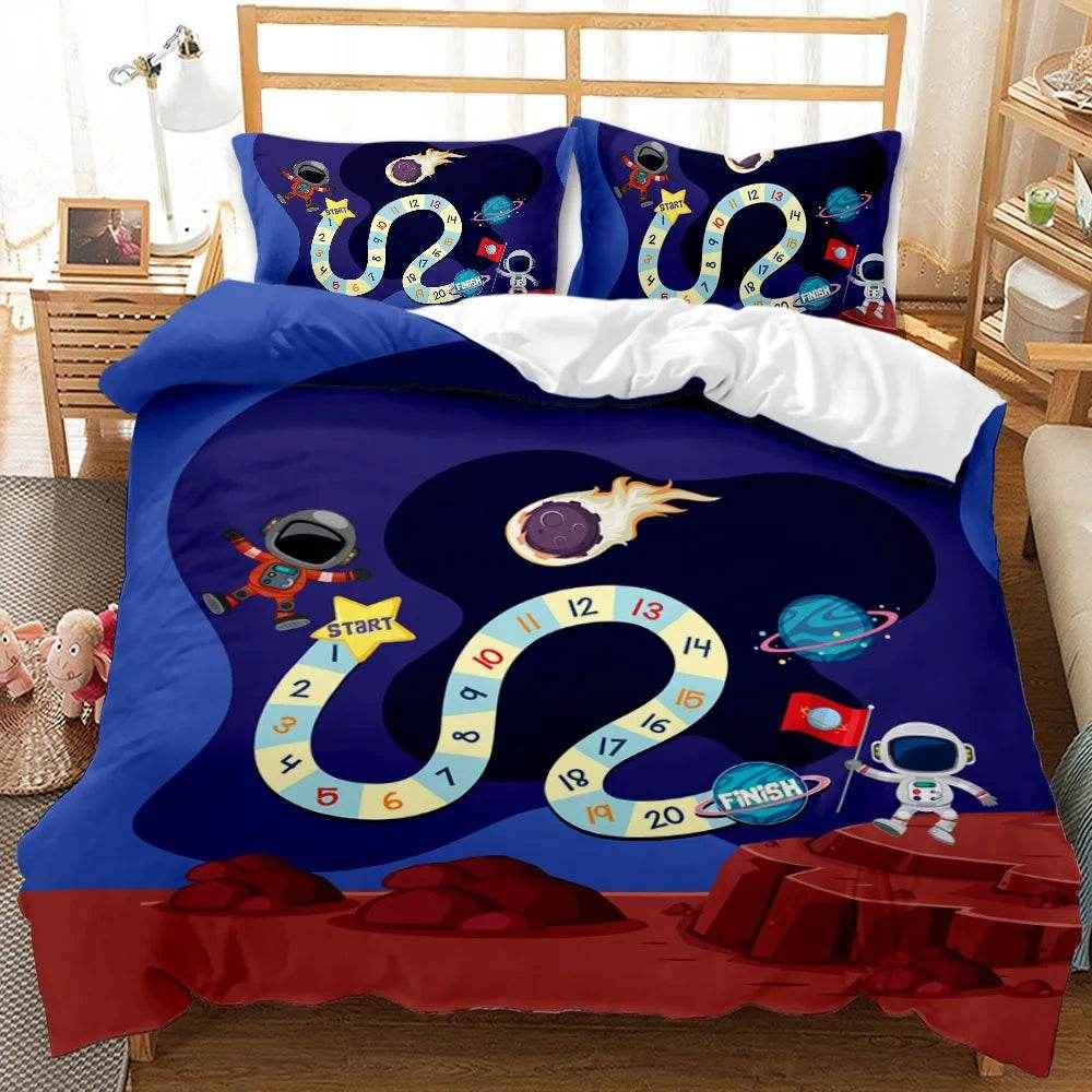 🛸Galaxy Dreams Await! Astronaut Bedding Set for Young Space Adventurers - ThiGui