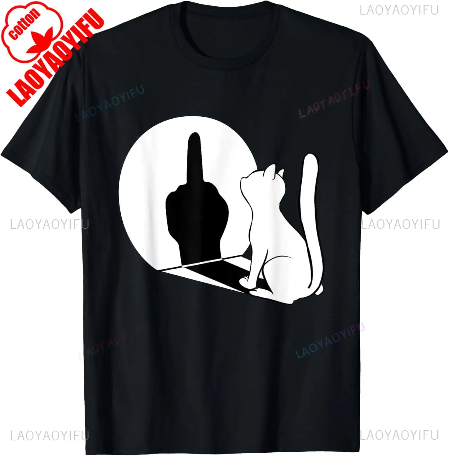 Statement Cat Attitude Tee 🐱😼 Funny Cotton Summer T-Shirt - ThiGui