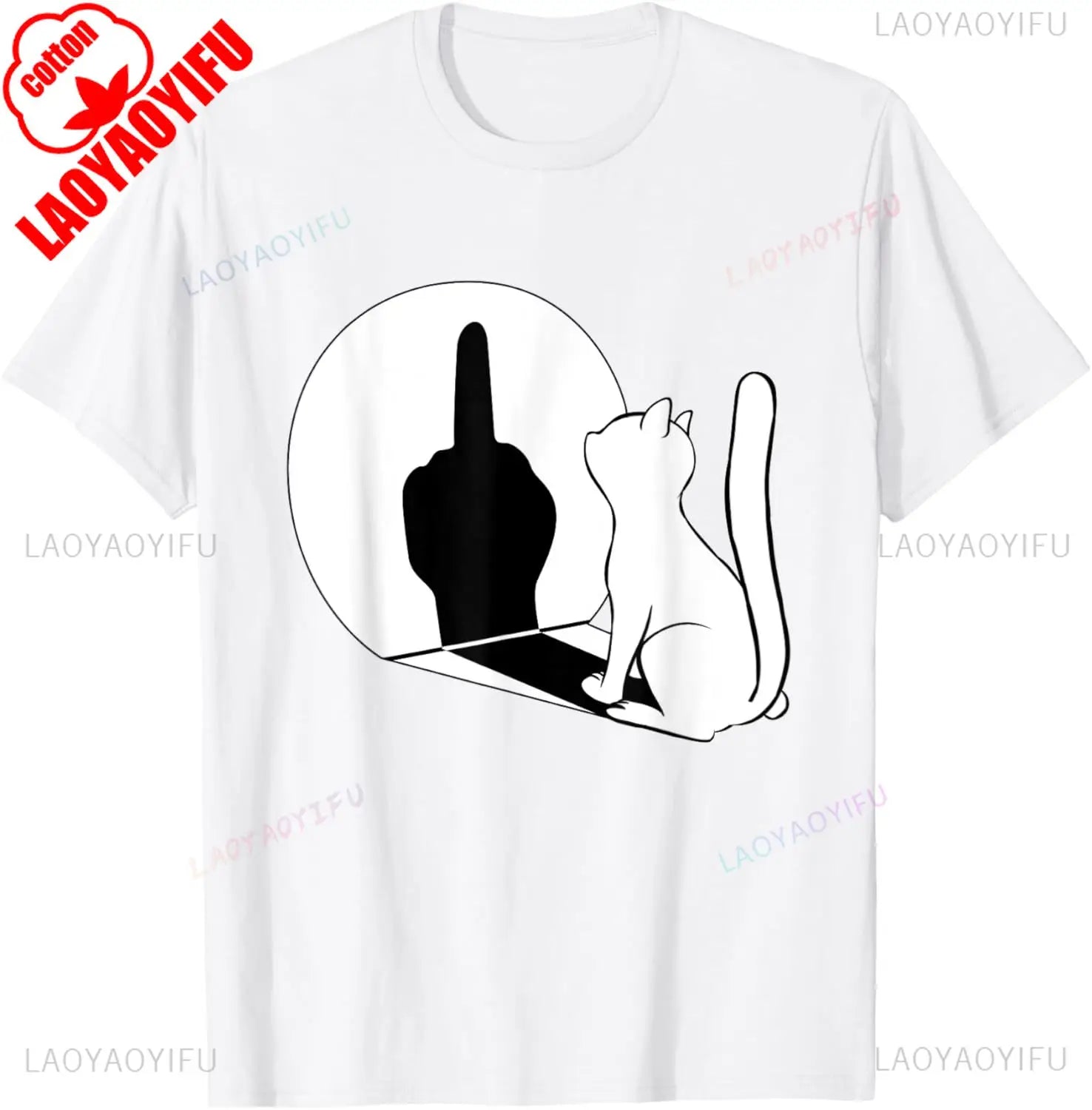 Statement Cat Attitude Tee 🐱😼 Funny Cotton Summer T-Shirt - ThiGui