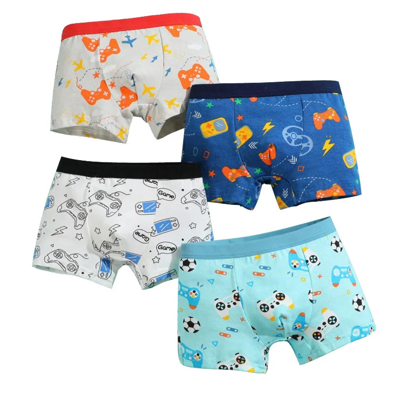 🦕🩲 Boys’ Dino Boxer Briefs – Soft Cotton Comfort in Fun Cartoon Multipacks! 🎨🧺 - ThiGui