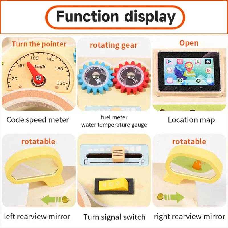 🌳Ultimate Montessori Busy Board – Light-Up Steering Wheel Fun for Curious Little Explorers! - ThiGui