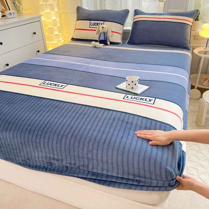 🛏️Snuggle-Ready! Ultra-Soft Velvet Fitted Sheet for Winter Nights - ThiGui