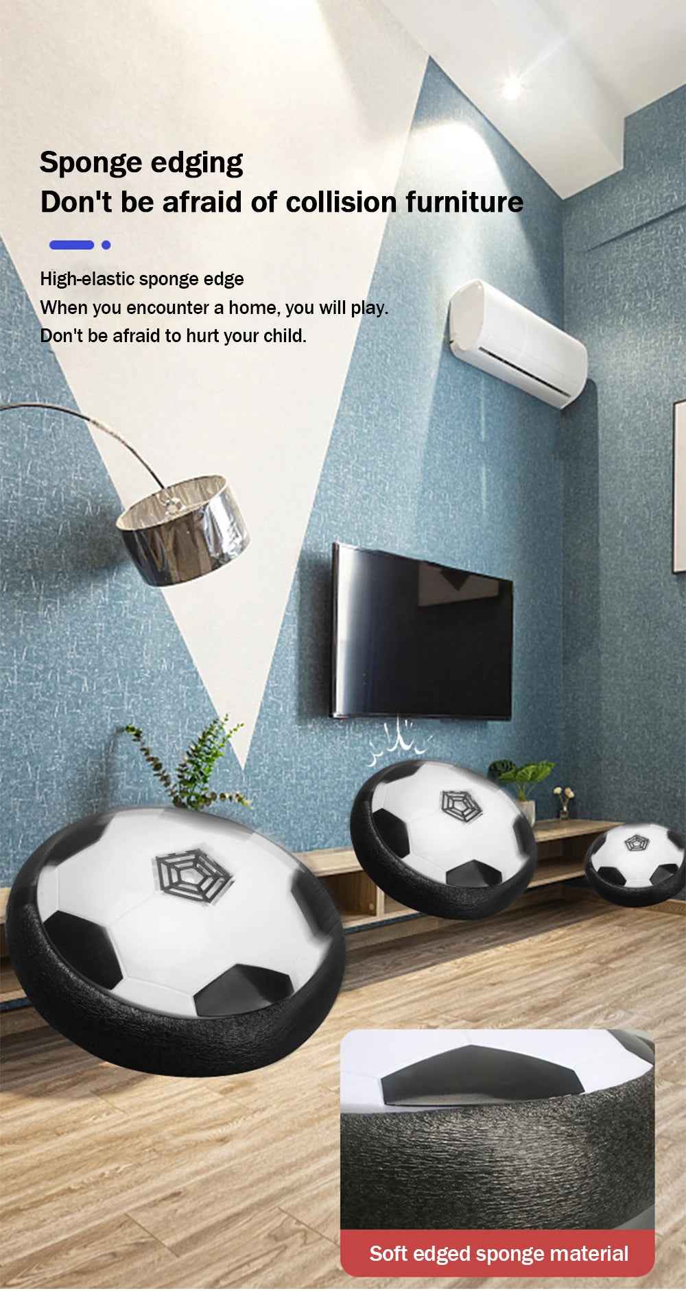 ⚽Indoor Hover Soccer Ball for Boys with Lights and Air Cushion for Active Play Anywhere - ThiGui