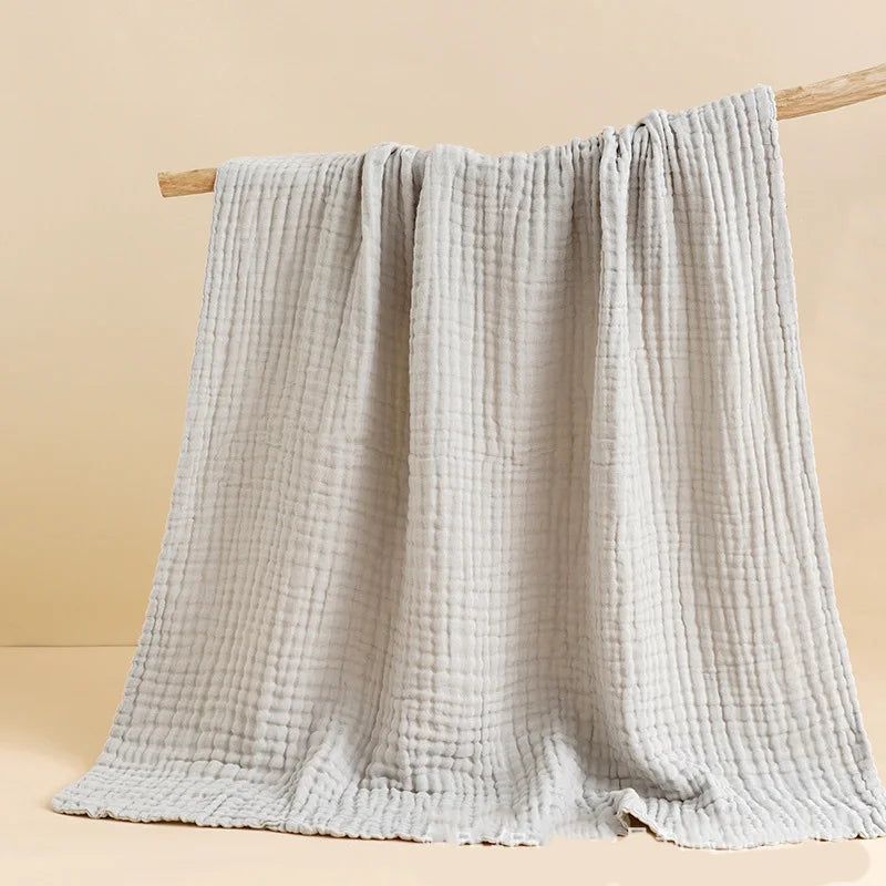 🌿 Soft as a Cloud – Pure Cotton Bubble Muslin Blanket for Snuggly Little Ones 👶🛏️ - ThiGui