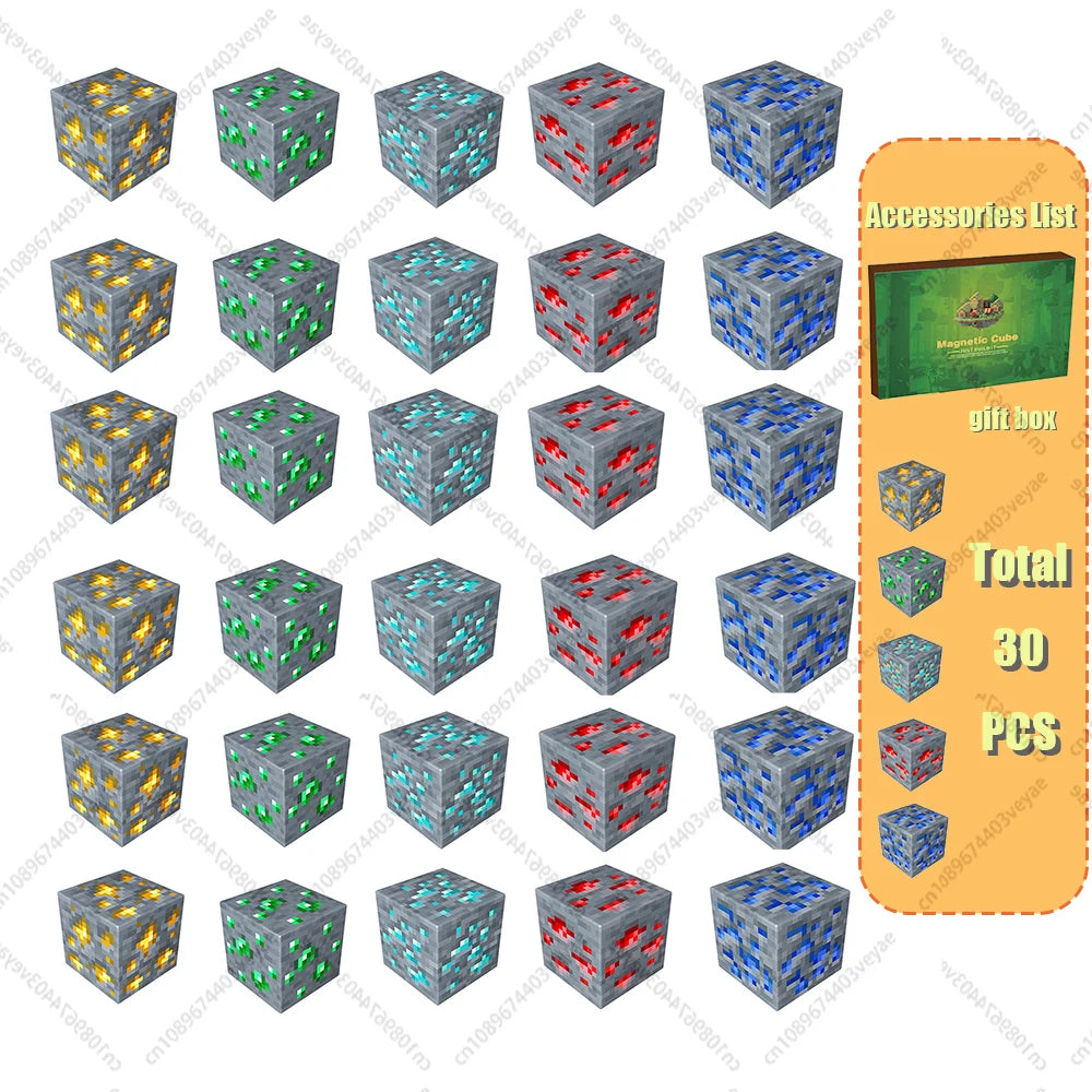 🧲 Build & Imagine! Magnetic Mine World Cube Set for Kids – Craft, Create, and Play 🎮🌍 - ThiGui