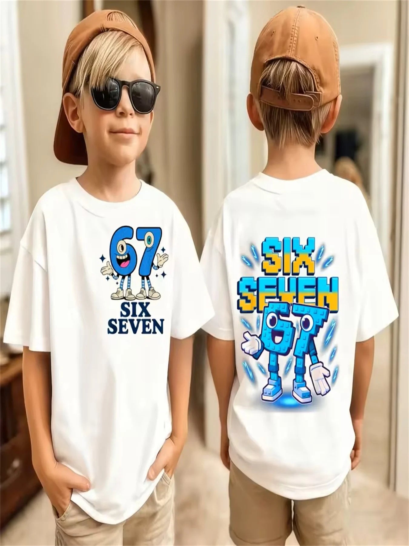 67 Meme Kids Tee 😎🔥 Loose Fit Summer Streetwear Fun - ThiGui
