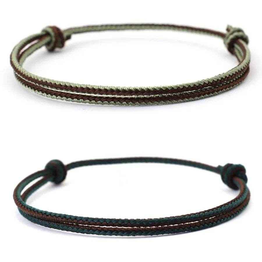 👕 Stylish and Handmade: Boho Charm Adjustable Cord Bracelet - ThiGui