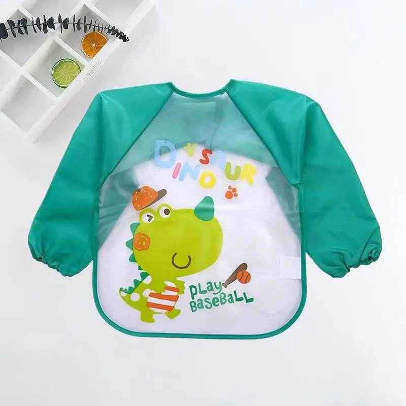 🍼Mess-Free Mealtimes with This Adorable Waterproof Long Sleeve Bib! - ThiGui