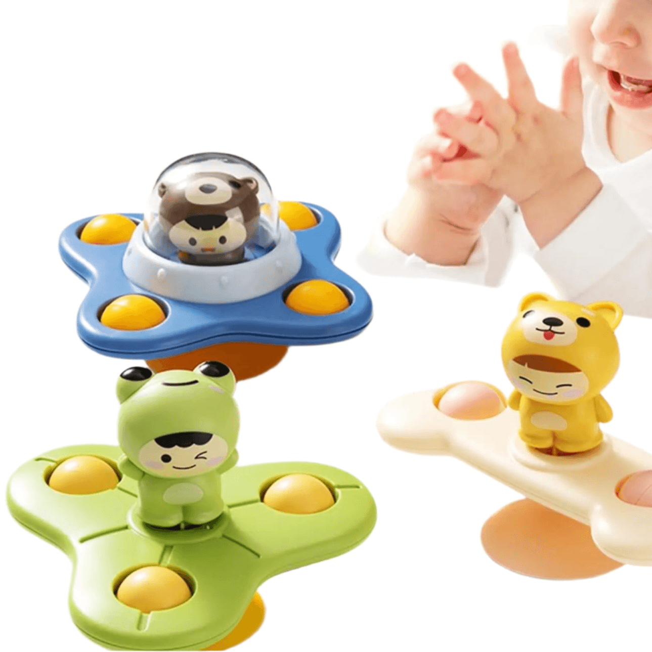 🌀 Stick, Spin & Smile – Suction Spinner Toy for Busy Little Hands! 🌈👶 - ThiGui