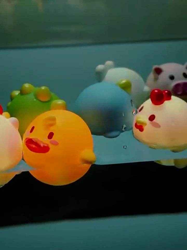 🐳LED Light Up Toys Baby Cute Animals Bath Toy Swimming Water Soft Rubber Float Induction Luminous Duck for Kids Play Funny Gifts - ThiGui