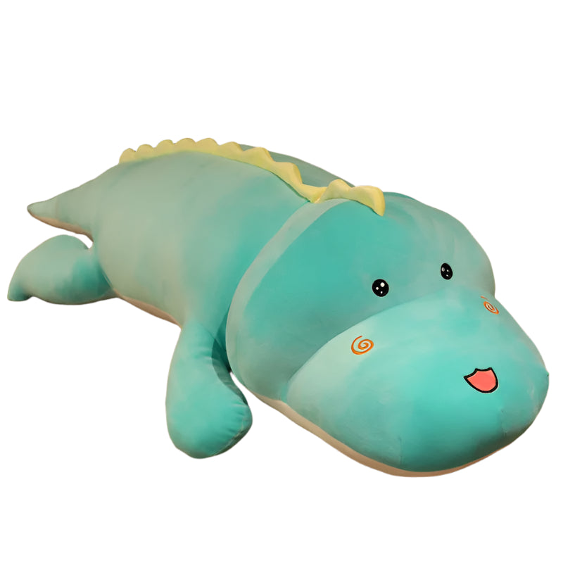 🐊 Roars, Snuggles & Sweet Dreams – Giant Dino-Croc Plush Pillow Buddy! 🛌💚 - ThiGui