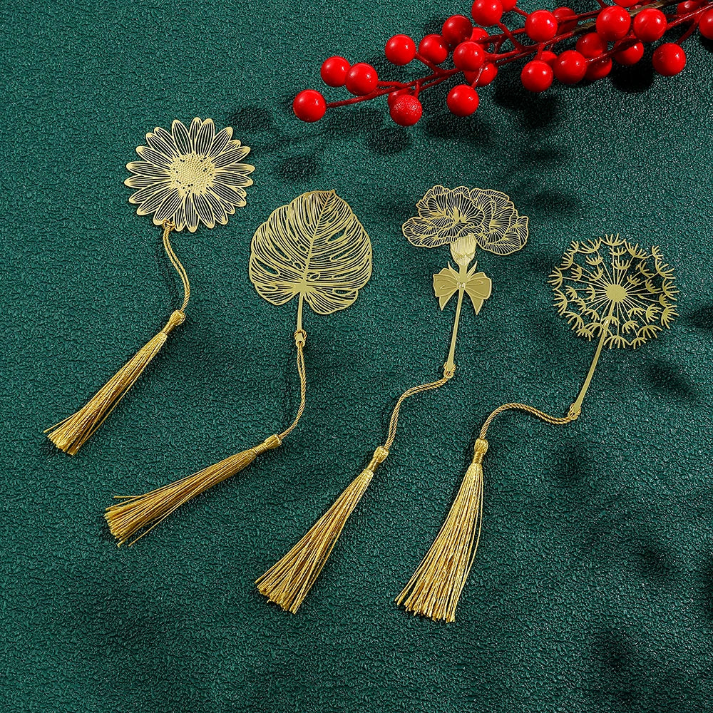 📚🌼 Blooming Thanks! Elegant Brass Flower Bookmarks – A Thoughtful Gift for Teachers 🌿🎁 - ThiGui