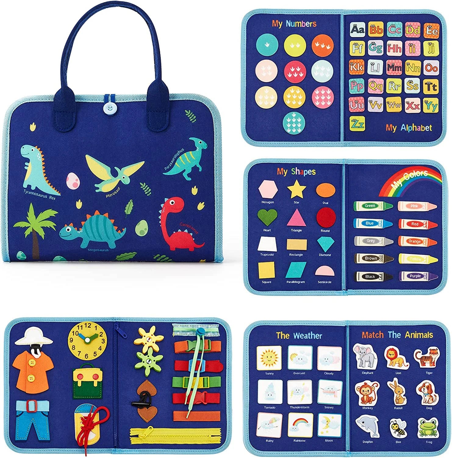 🧩 Montessori Busy Board – Travel-Friendly Toy for Little Learners! 🎀🧦✈️ - ThiGui