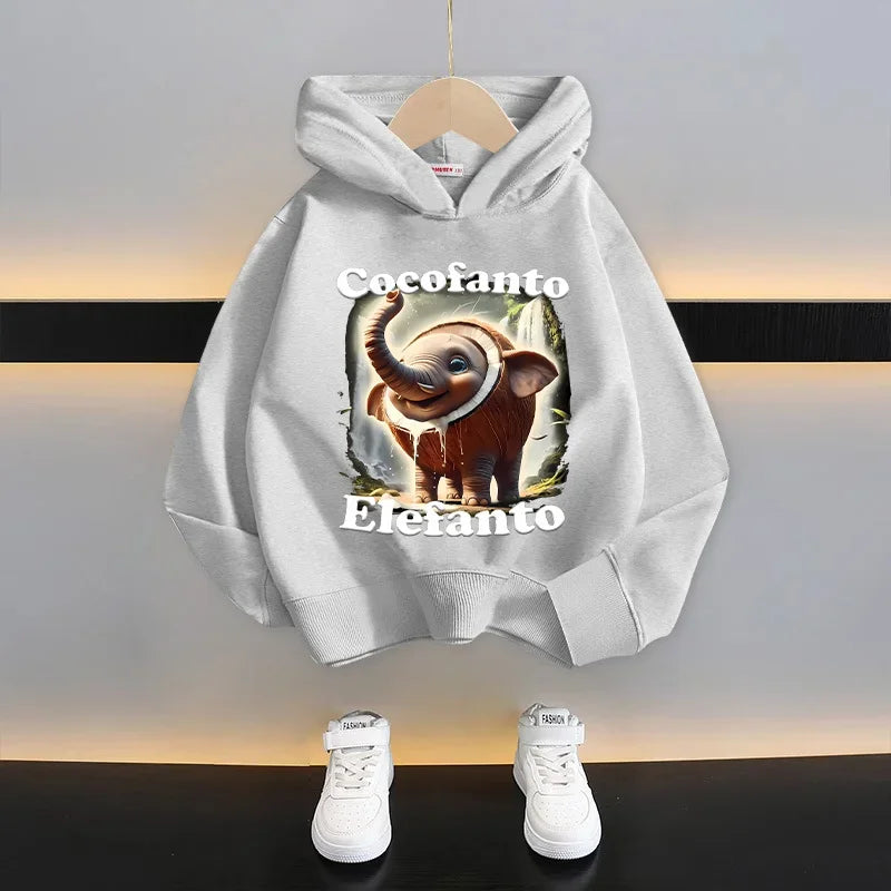 Italian Brainrot Tung Tung Hoodie 😆🧥 Fun Thin Cartoon Sweatshirt for Boys - ThiGui