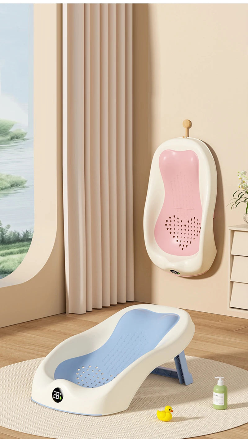 🛁💡Smart Folding Baby Bath – Comfy, Safe & Temperature Aware! 🍼🌡️ - ThiGui