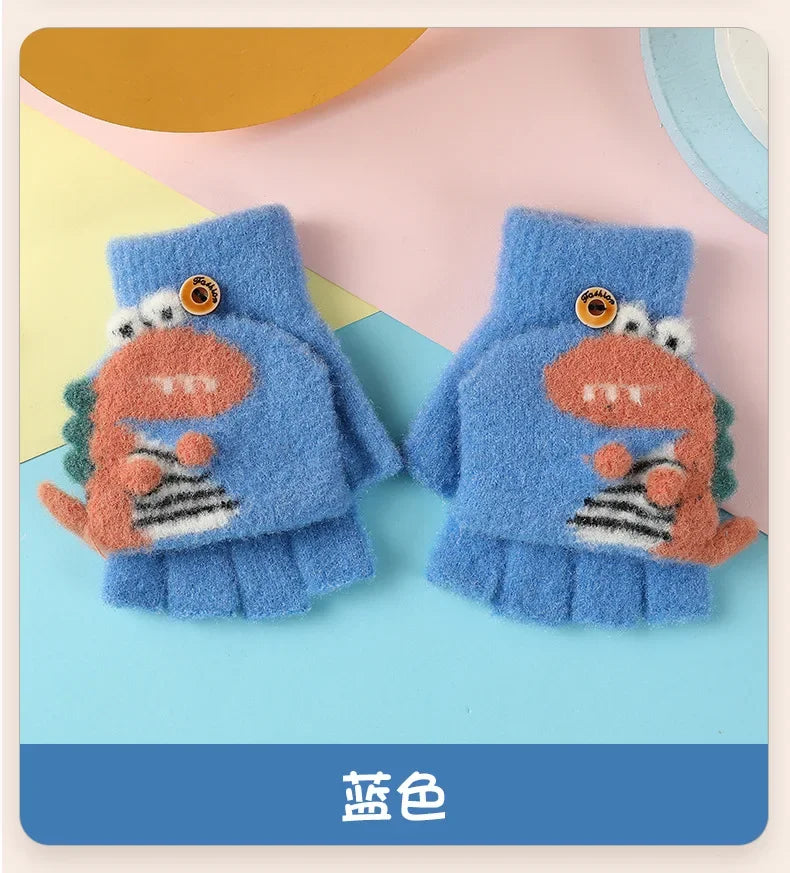 🦕 Dino Flip Gloves – Warm, Fun & Finger-Free for Little Writers! ❄️✋ - ThiGui