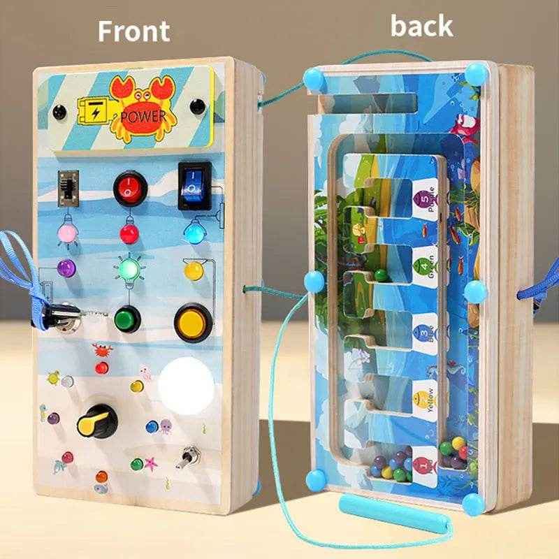 🌳Ultimate Montessori Busy Board – Light-Up Steering Wheel Fun for Curious Little Explorers! - ThiGui