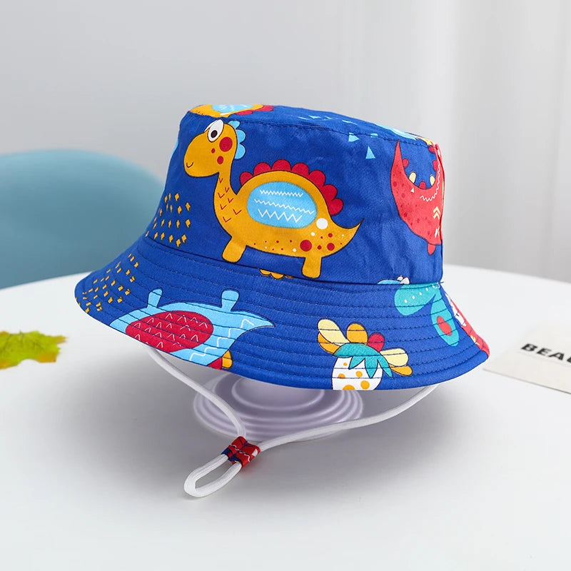 🌞 Sunshine-Ready! Adorable Cartoon Bucket Hat for Babies & Toddlers 🧢🦕 - ThiGui