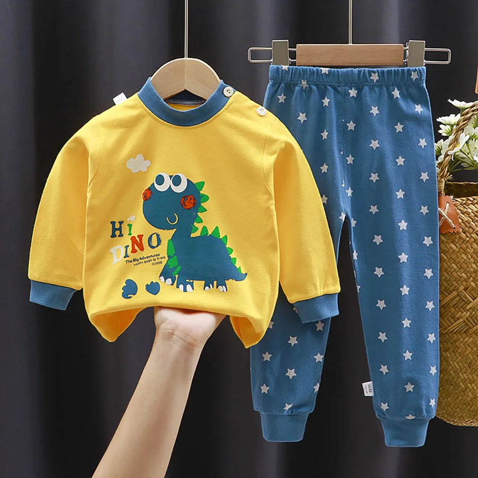 🦕 Snuggle Up in Dino Dreams – Comfy Cotton PJs for Boys & Girls 🌙💤 - ThiGui
