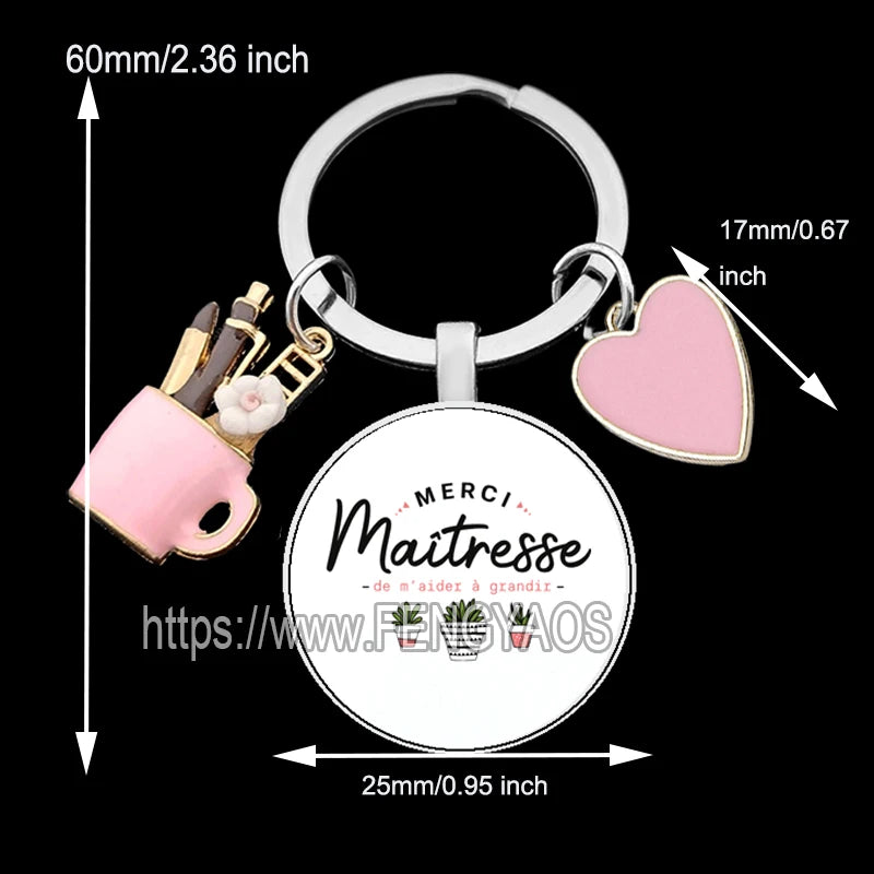 🧡 Merci Keychain – A Lovely Little Thank You for Amazing Teachers & Classroom Heroes! 🎁 - ThiGui