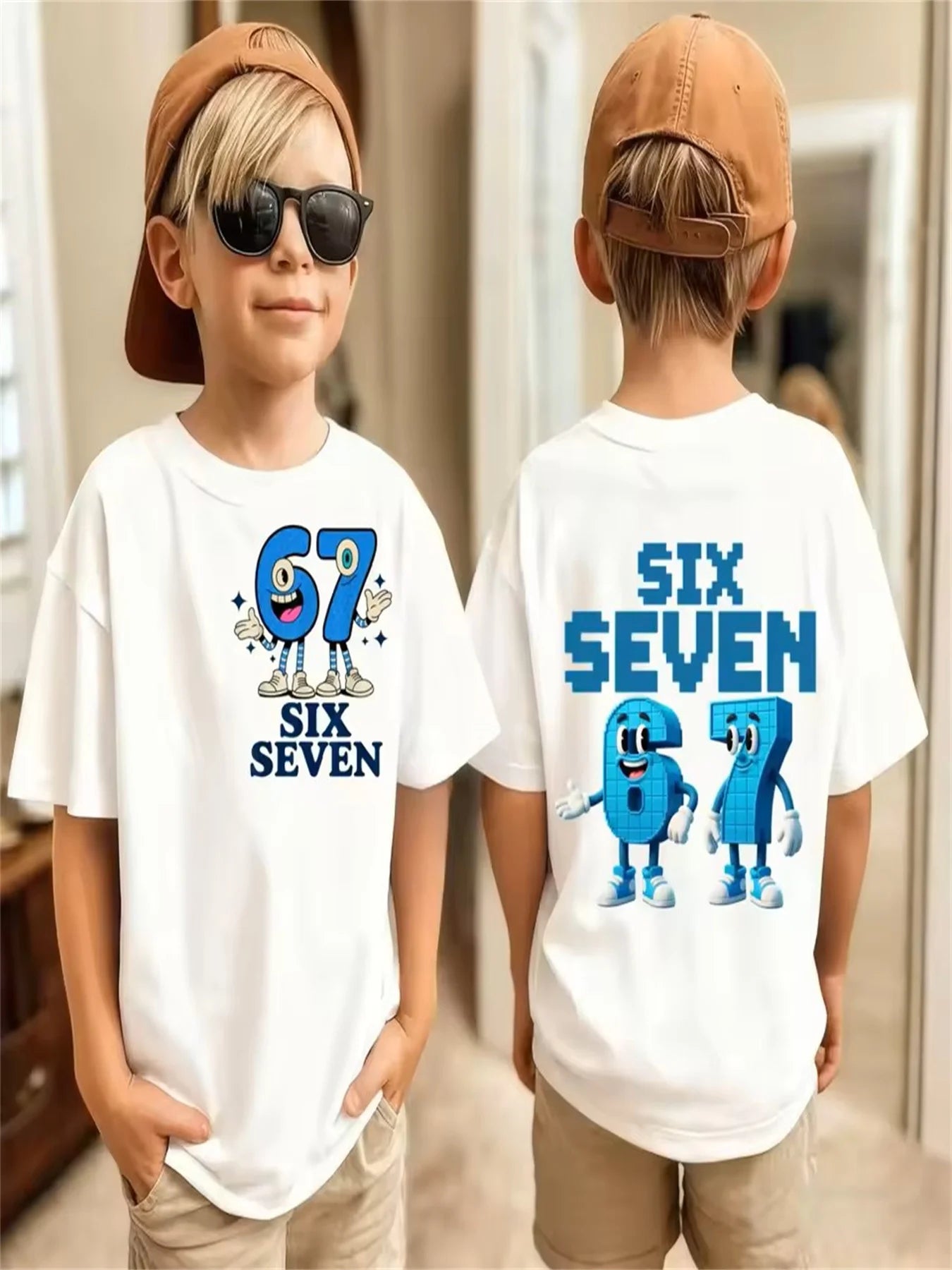 67 Meme Kids Tee 😎🔥 Loose Fit Summer Streetwear Fun - ThiGui