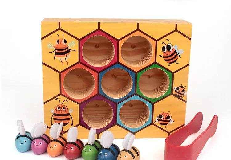 🌳Busy Bees Color Matching Game – Montessori Wooden Fun for Clever Little Hands - ThiGui